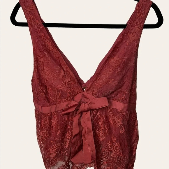 WOMEN’S FREE PEOPLE BLOUSE LACE WITH BOW SIZE SMALL NWT - Picture 4 of 12